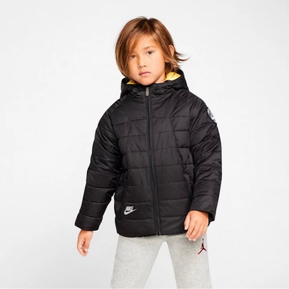 Nike Other - EUC Nike Hooded Puffer Jacket in Black and Yellow 3T